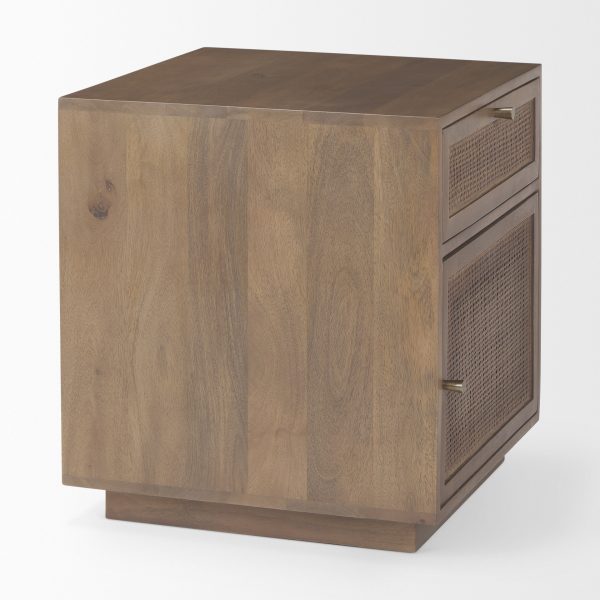 Grier Medium Brown Wood w Cane Accent Table 5