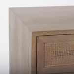 Grier Medium Brown Wood w/ Cane Accent Table