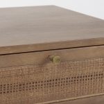 Grier Medium Brown Wood w/ Cane Accent Table