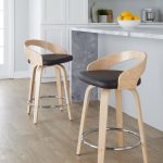 Grotto 24 Brown Faux Leather Contemporary Swivel Stools (Set of 2) 14 Grotto 24 Brown Faux Leather Contemporary Swivel Stools (Set of 2)