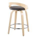 Grotto 24 Brown Faux Leather Contemporary Swivel Stools (Set of 2) 20 Grotto 24 Brown Faux Leather Contemporary Swivel Stools (Set of 2)