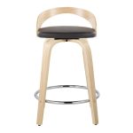 Grotto 24 Brown Faux Leather Contemporary Swivel Stools (Set of 2) 22 Grotto 24 Brown Faux Leather Contemporary Swivel Stools (Set of 2)