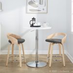 Grotto 24" Contemporary Swivel Counter Stools Natural/Grey (Set of 2) 16 Grotto 24" Contemporary Swivel Counter Stools Natural/Grey (Set of 2)