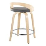 Grotto 24" Contemporary Swivel Counter Stools Natural/Grey (Set of 2) 20 Grotto 24" Contemporary Swivel Counter Stools Natural/Grey (Set of 2)