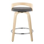 Grotto 24" Contemporary Swivel Counter Stools Natural/Grey (Set of 2) 21 Grotto 24" Contemporary Swivel Counter Stools Natural/Grey (Set of 2)