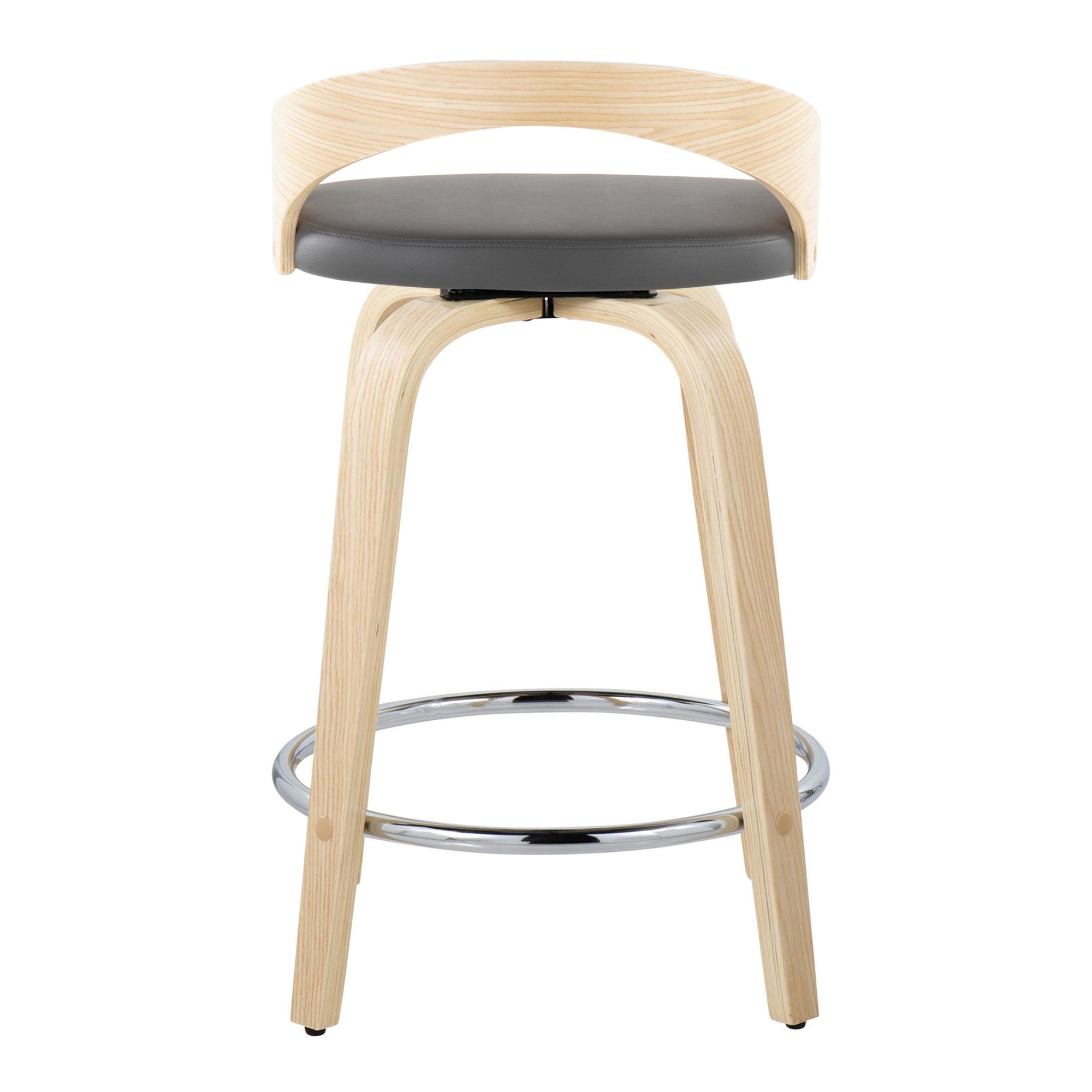 Grotto 24" Contemporary Swivel Counter Stools Natural/Grey (Set of 2) 9 Grotto 24" Contemporary Swivel Counter Stools Natural/Grey (Set of 2) - Image 9
