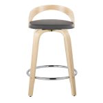 Grotto 24" Contemporary Swivel Counter Stools Natural/Grey (Set of 2) 22 Grotto 24" Contemporary Swivel Counter Stools Natural/Grey (Set of 2)