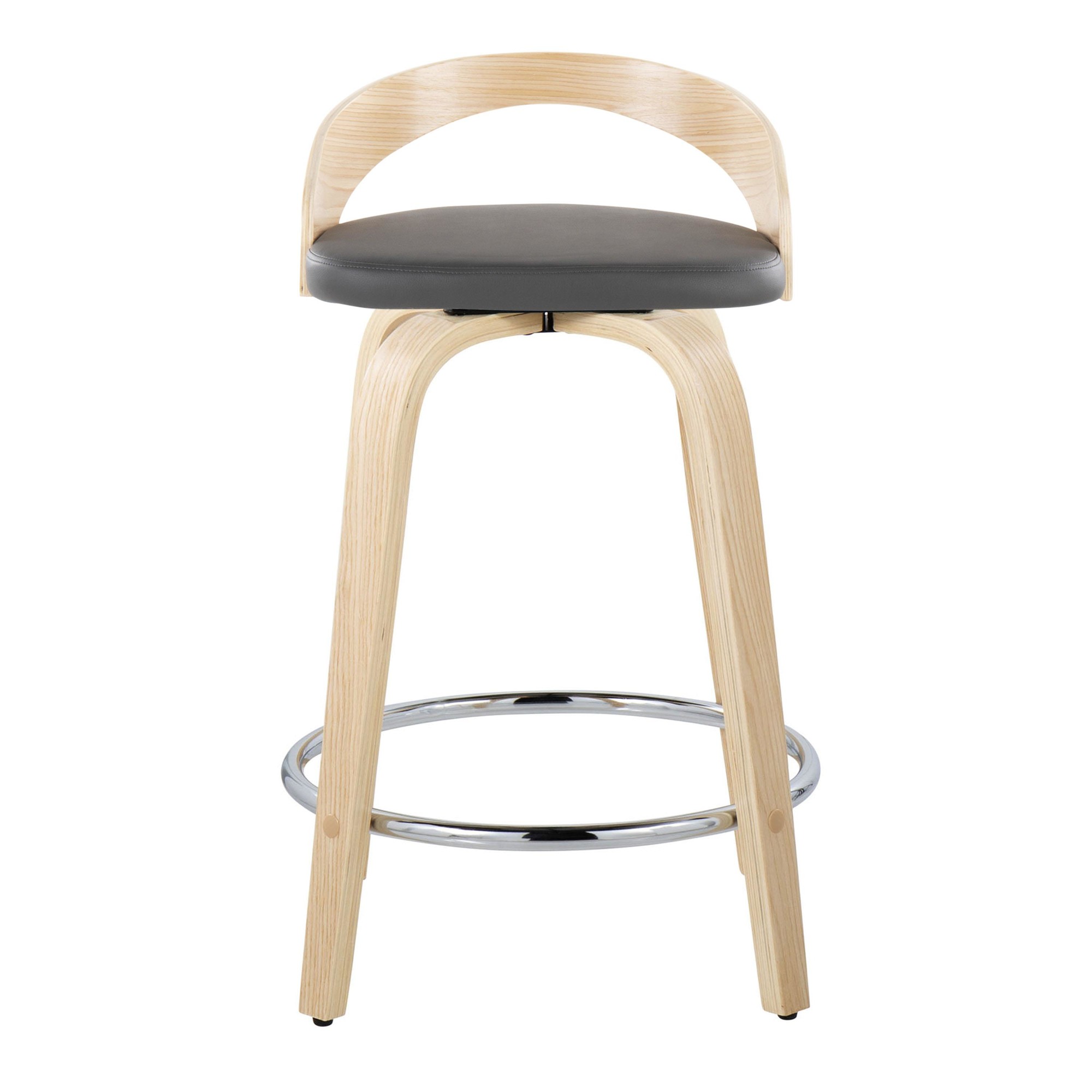 Grotto 24" Contemporary Swivel Counter Stools Natural/Grey (Set of 2) 10 Grotto 24" Contemporary Swivel Counter Stools Natural/Grey (Set of 2) - Image 10