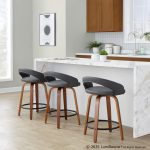 Grotto 24 Contemporary Swivel Grey Counter Stools (Set of 2) 12 Grotto 24 Contemporary Swivel Grey Counter Stools (Set of 2)