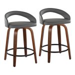 Grotto 24 Contemporary Swivel Grey Counter Stools (Set of 2) 13 Grotto 24 Contemporary Swivel Grey Counter Stools (Set of 2)