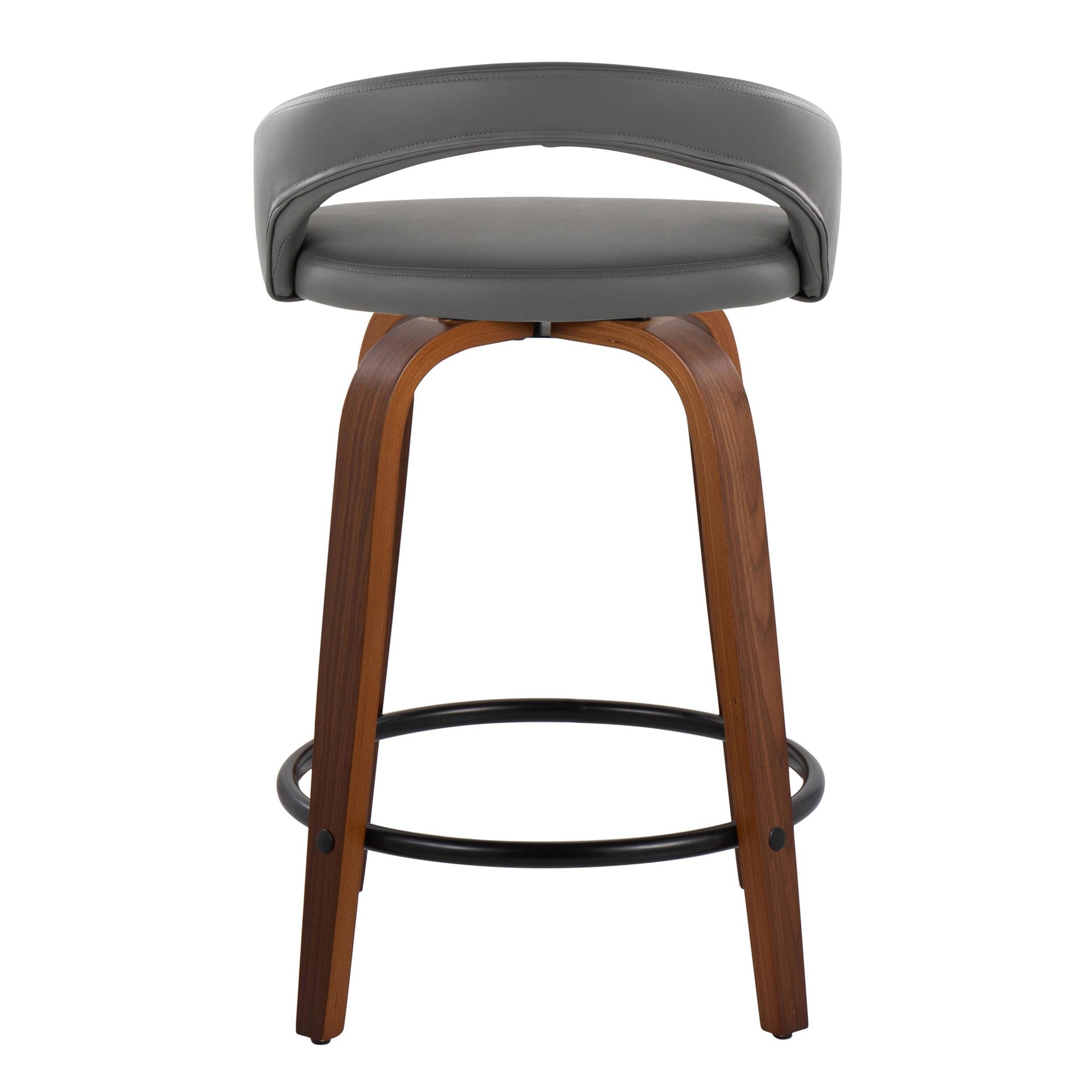 Grotto 24 Contemporary Swivel Grey Counter Stools (Set of 2) 7 Grotto 24 Contemporary Swivel Grey Counter Stools (Set of 2) - Image 7