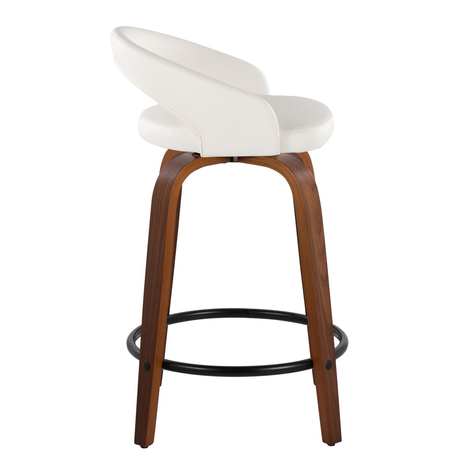 Grotto 24" Contemporary Swivel White Counter Stools (Set of 2) 5 Grotto 24" Contemporary Swivel White Counter Stools (Set of 2) - Image 5