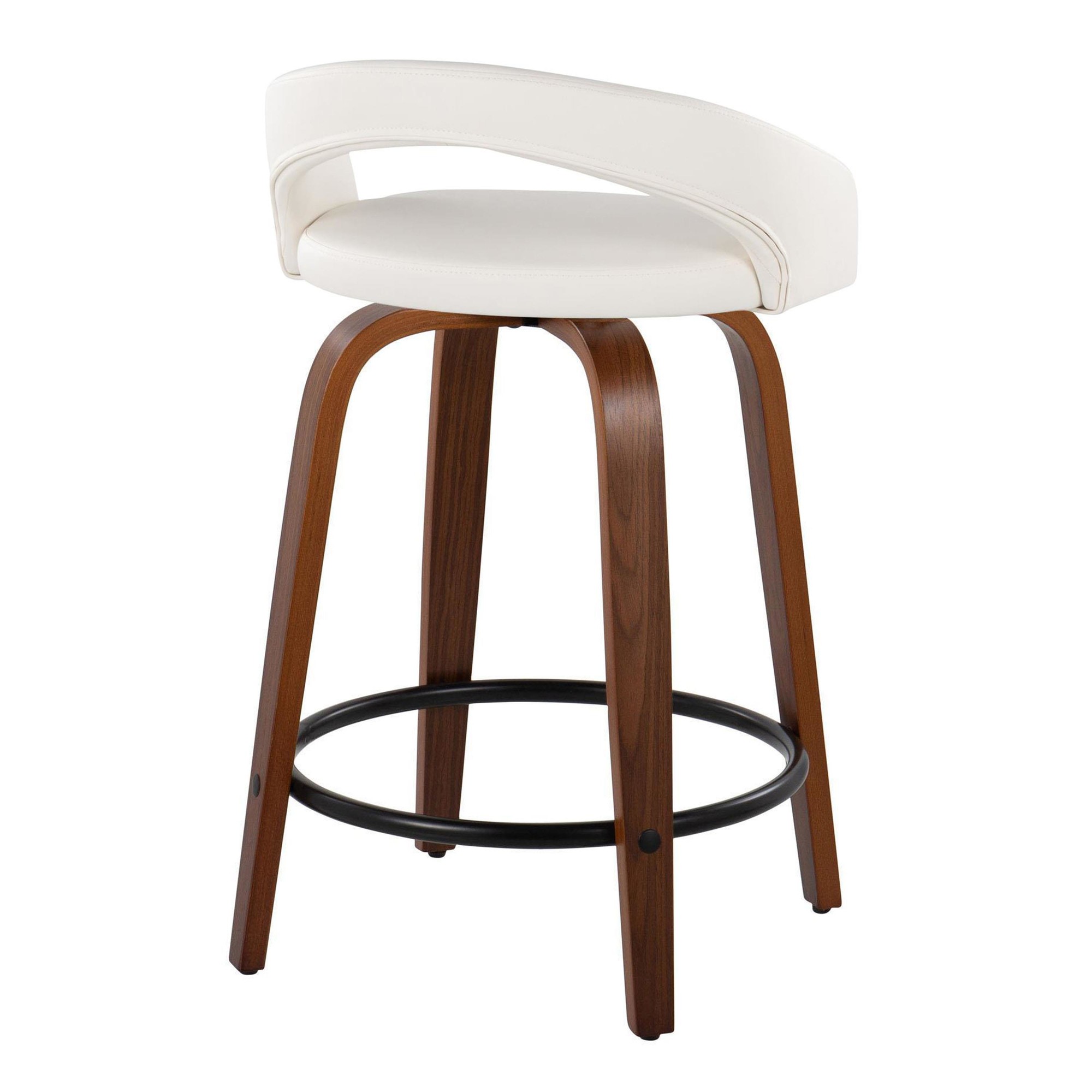 Grotto 24" Contemporary Swivel White Counter Stools (Set of 2) 6 Grotto 24" Contemporary Swivel White Counter Stools (Set of 2) - Image 6