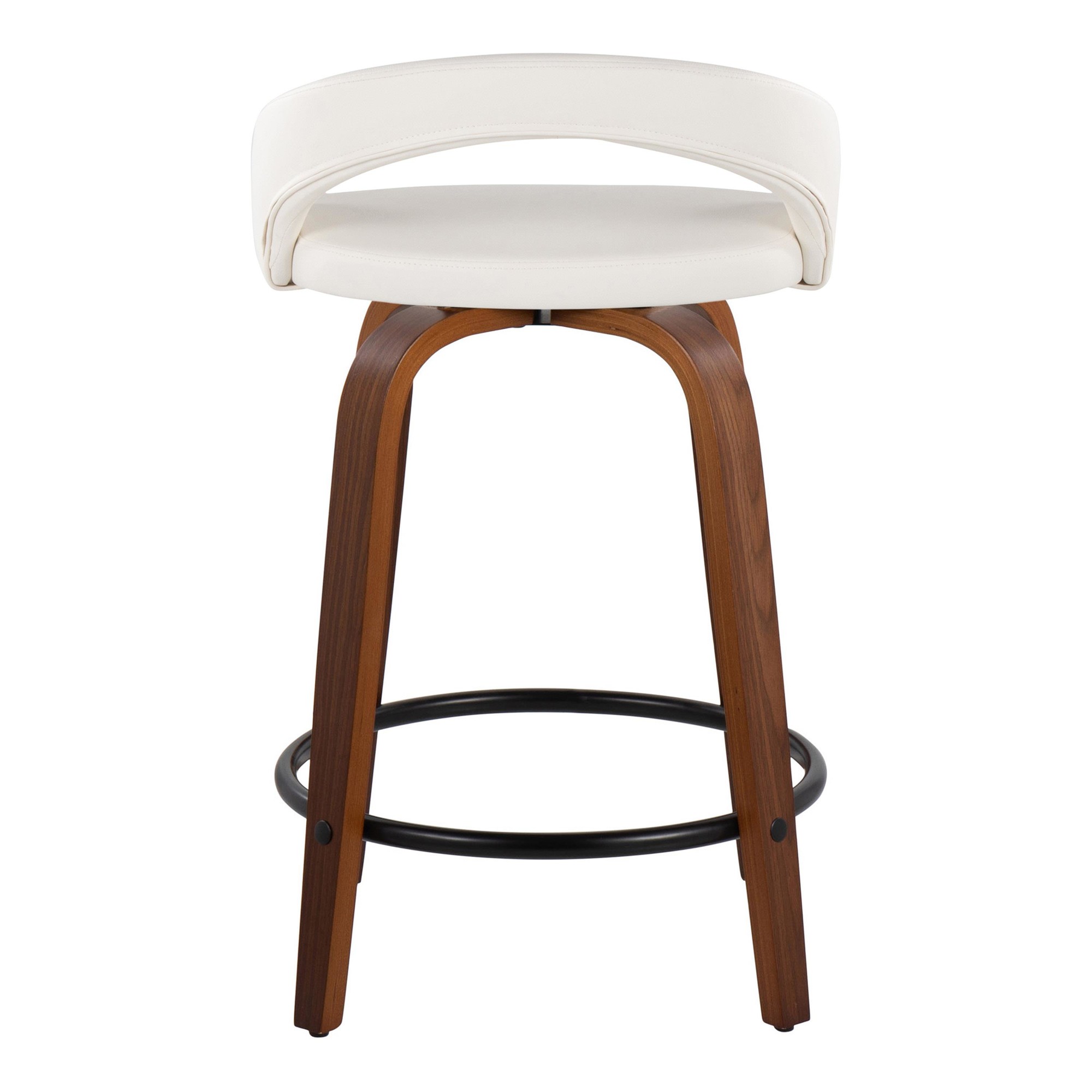 Grotto 24" Contemporary Swivel White Counter Stools (Set of 2) 7 Grotto 24" Contemporary Swivel White Counter Stools (Set of 2) - Image 7