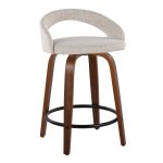 Grotto 24" Contemporary Walnut and Oat Swivel Stools (Set of 2) 14 Grotto 24" Contemporary Walnut and Oat Swivel Stools (Set of 2)