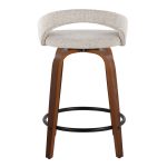 Grotto 24" Contemporary Walnut and Oat Swivel Stools (Set of 2) 17 Grotto 24" Contemporary Walnut and Oat Swivel Stools (Set of 2)