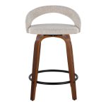 Grotto 24" Contemporary Walnut and Oat Swivel Stools (Set of 2) 18 Grotto 24" Contemporary Walnut and Oat Swivel Stools (Set of 2)