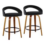 Grotto 24-Inch Black Velvet Contemporary Swivel Counter Stools (Set of 2) 13 Grotto 24-Inch Black Velvet Contemporary Swivel Counter Stools (Set of 2)