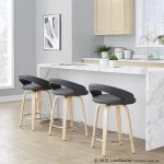 Grotto 24-Inch Grey Contemporary Swivel Counter Stool (Set of 2) 12 Grotto 24-Inch Grey Contemporary Swivel Counter Stool (Set of 2)