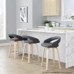 Grotto 24-Inch Grey Contemporary Swivel Counter Stool (Set of 2) 11 Grotto 24-Inch Grey Contemporary Swivel Counter Stool (Set of 2)