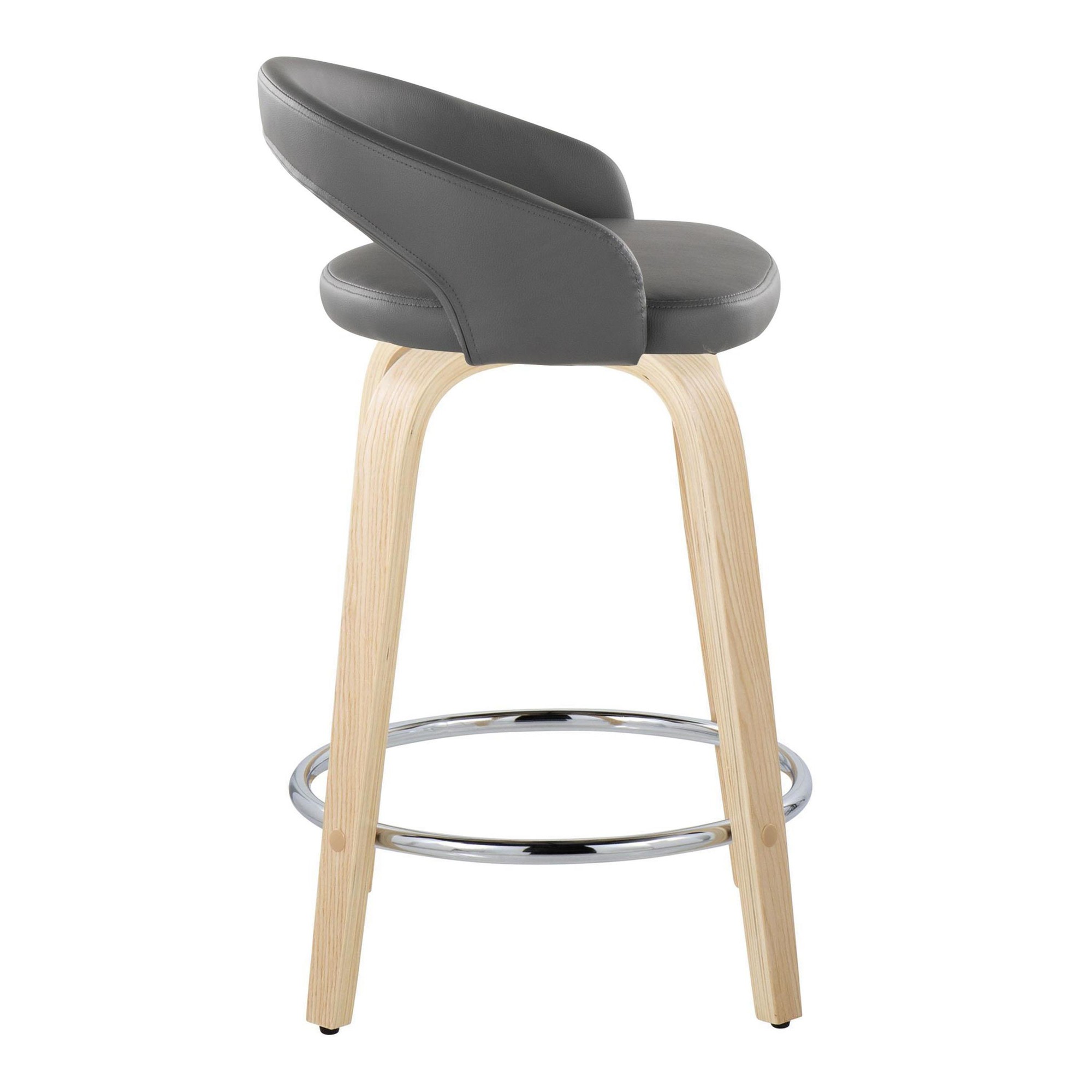 Grotto 24-Inch Grey Contemporary Swivel Counter Stool (Set of 2) 5 Grotto 24-Inch Grey Contemporary Swivel Counter Stool (Set of 2) - Image 5