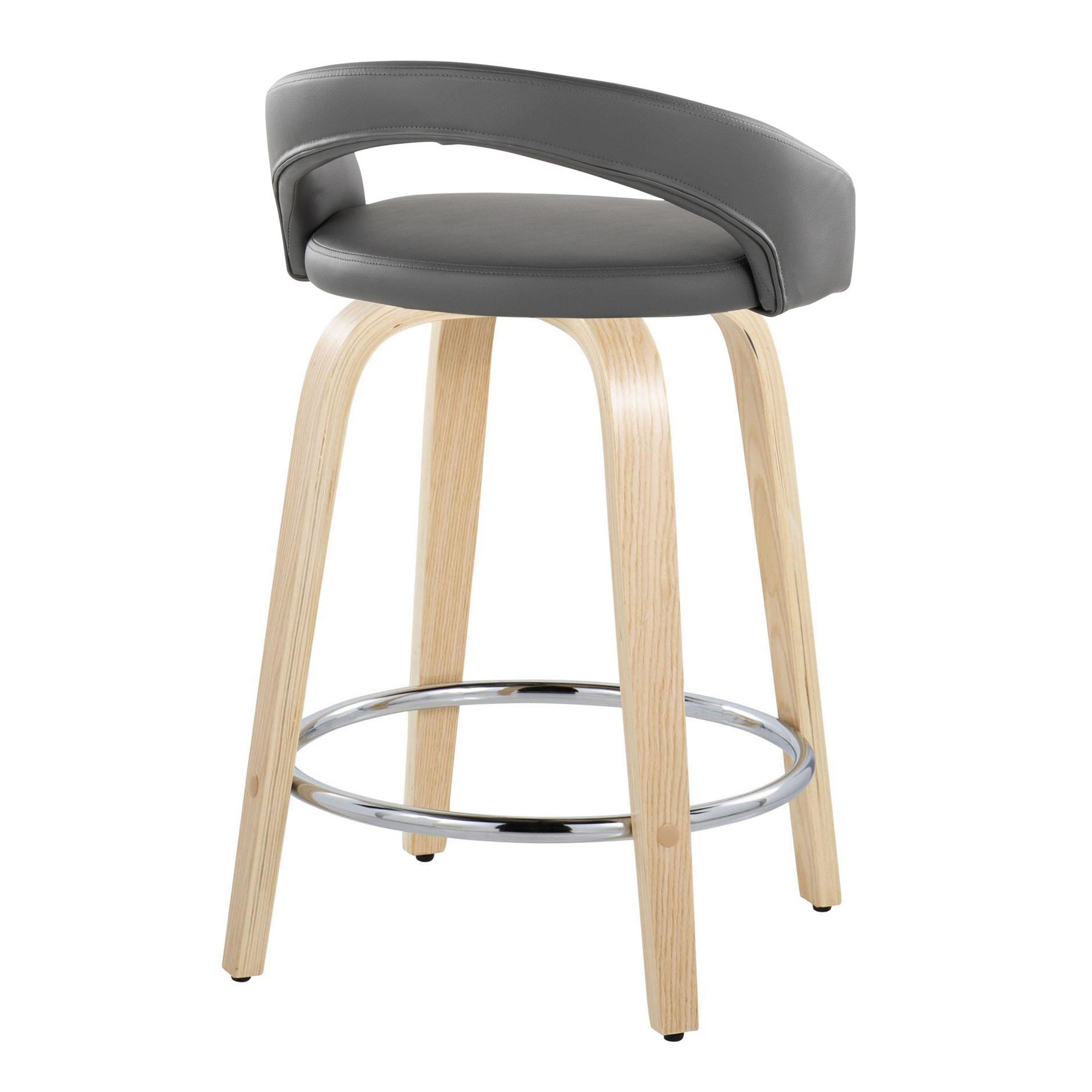 Grotto 24-Inch Grey Contemporary Swivel Counter Stool (Set of 2) 6 Grotto 24-Inch Grey Contemporary Swivel Counter Stool (Set of 2) - Image 6