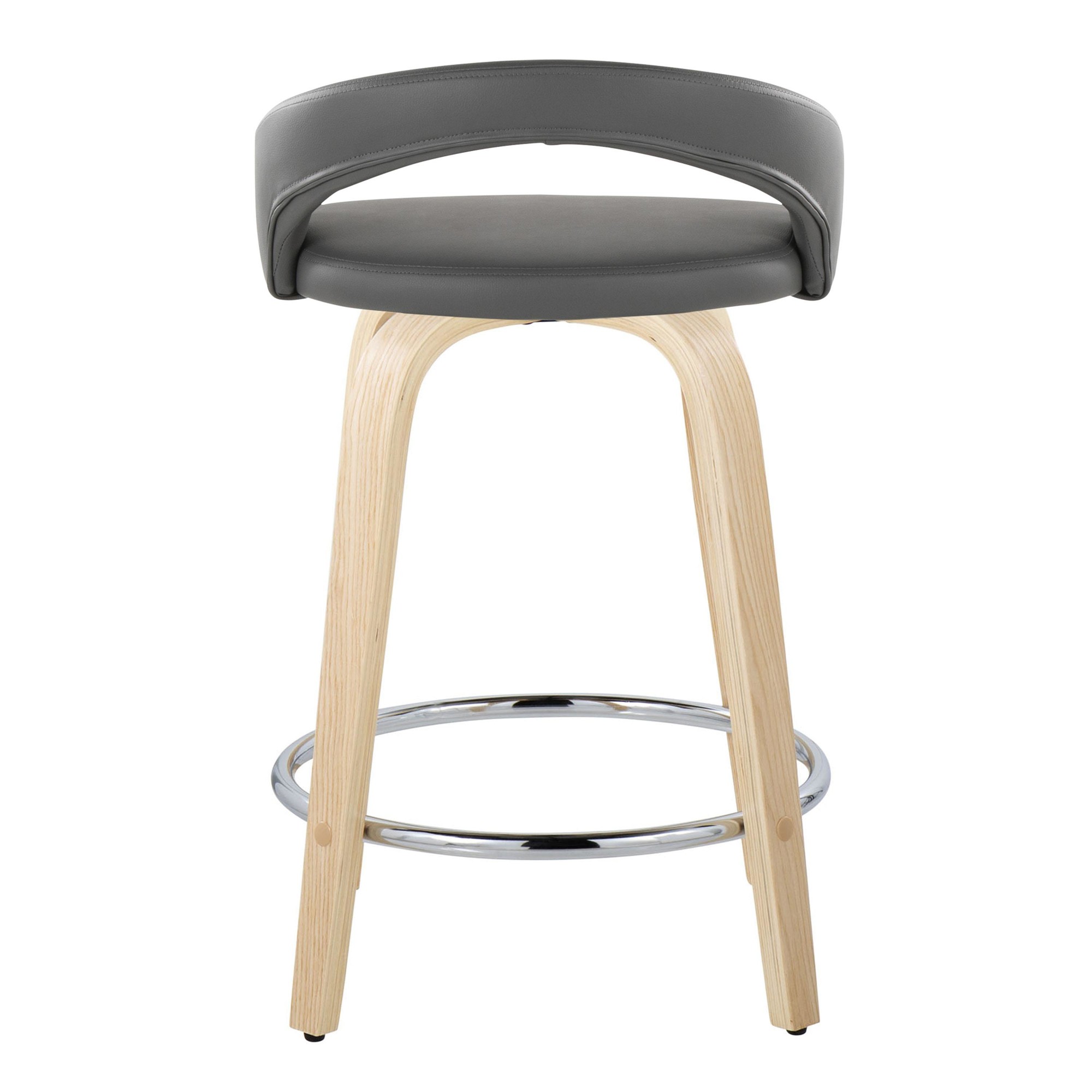 Grotto 24-Inch Grey Contemporary Swivel Counter Stool (Set of 2) 7 Grotto 24-Inch Grey Contemporary Swivel Counter Stool (Set of 2) - Image 7