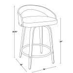 Grotto 24-Inch Light Grey Contemporary Swivel Counter Stool (Set of 2) 23 Grotto 24-Inch Light Grey Contemporary Swivel Counter Stool (Set of 2)