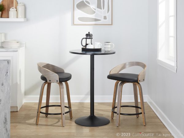 Grotto 24 Inch Light Grey Contemporary Swivel Counter Stool Set of 2 2