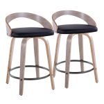 Grotto 24-Inch Light Grey Contemporary Swivel Counter Stool (Set of 2) 17 Grotto 24-Inch Light Grey Contemporary Swivel Counter Stool (Set of 2)