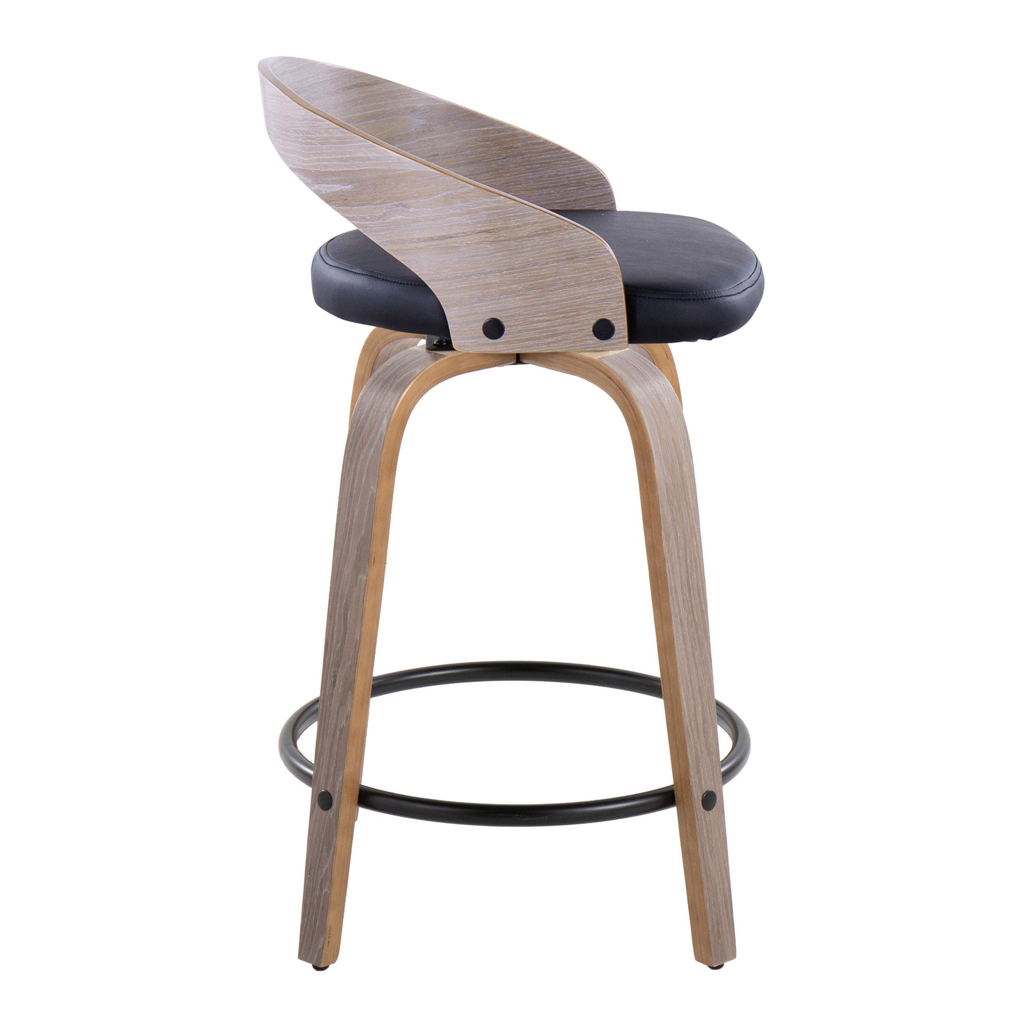 Grotto 24-Inch Light Grey Contemporary Swivel Counter Stool (Set of 2) 7 Grotto 24-Inch Light Grey Contemporary Swivel Counter Stool (Set of 2) - Image 7
