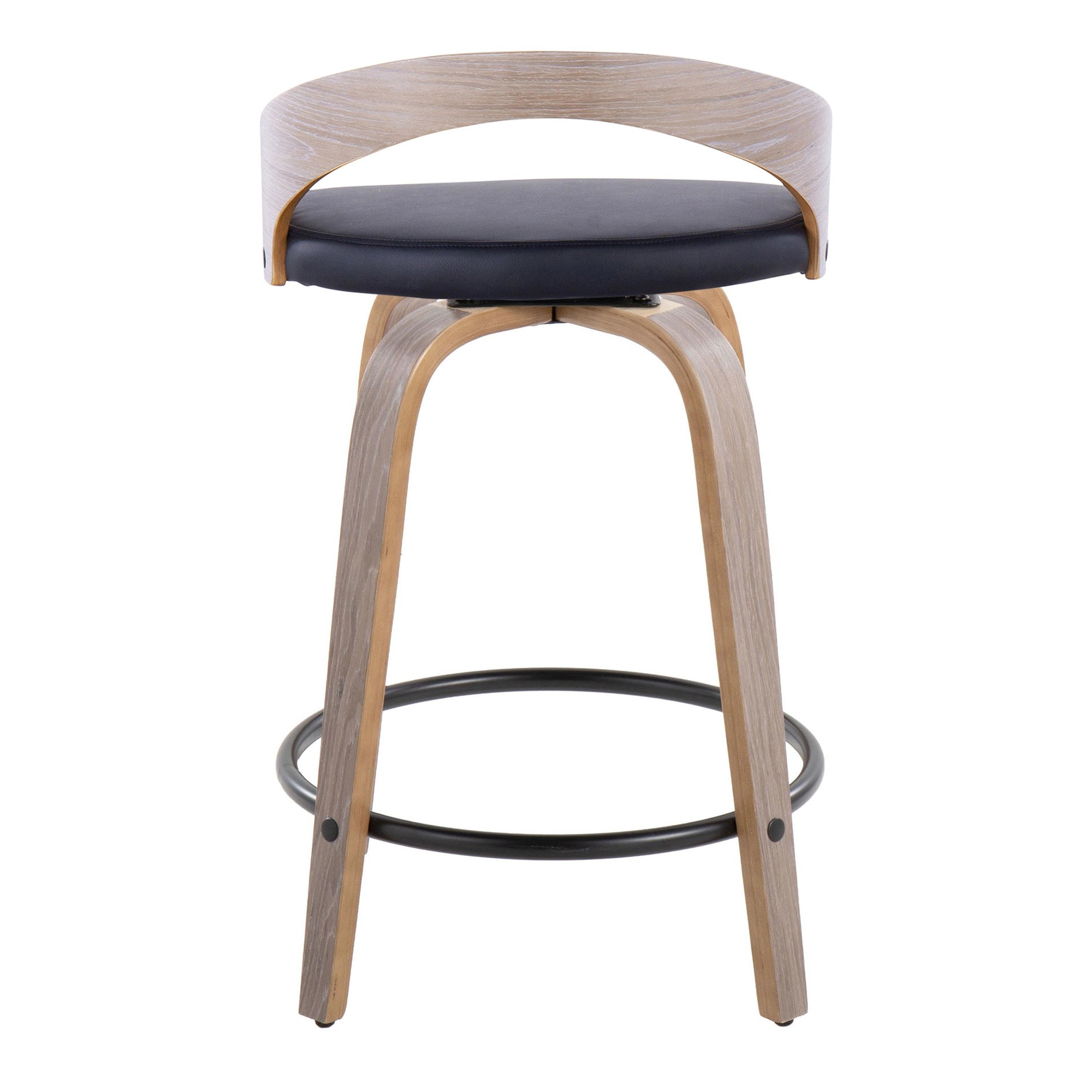 Grotto 24-Inch Light Grey Contemporary Swivel Counter Stool (Set of 2) 9 Grotto 24-Inch Light Grey Contemporary Swivel Counter Stool (Set of 2) - Image 9