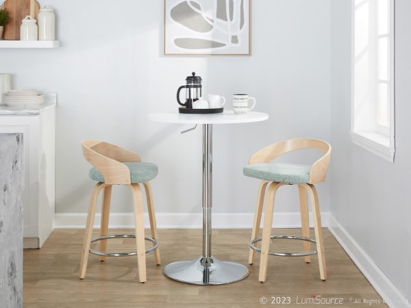 Grotto 24 Light Green Contemporary Swivel Counter Stools Set of 2 3