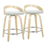 Grotto 24 Light Green Contemporary Swivel Counter Stools (Set of 2) 17 Grotto 24 Light Green Contemporary Swivel Counter Stools (Set of 2)