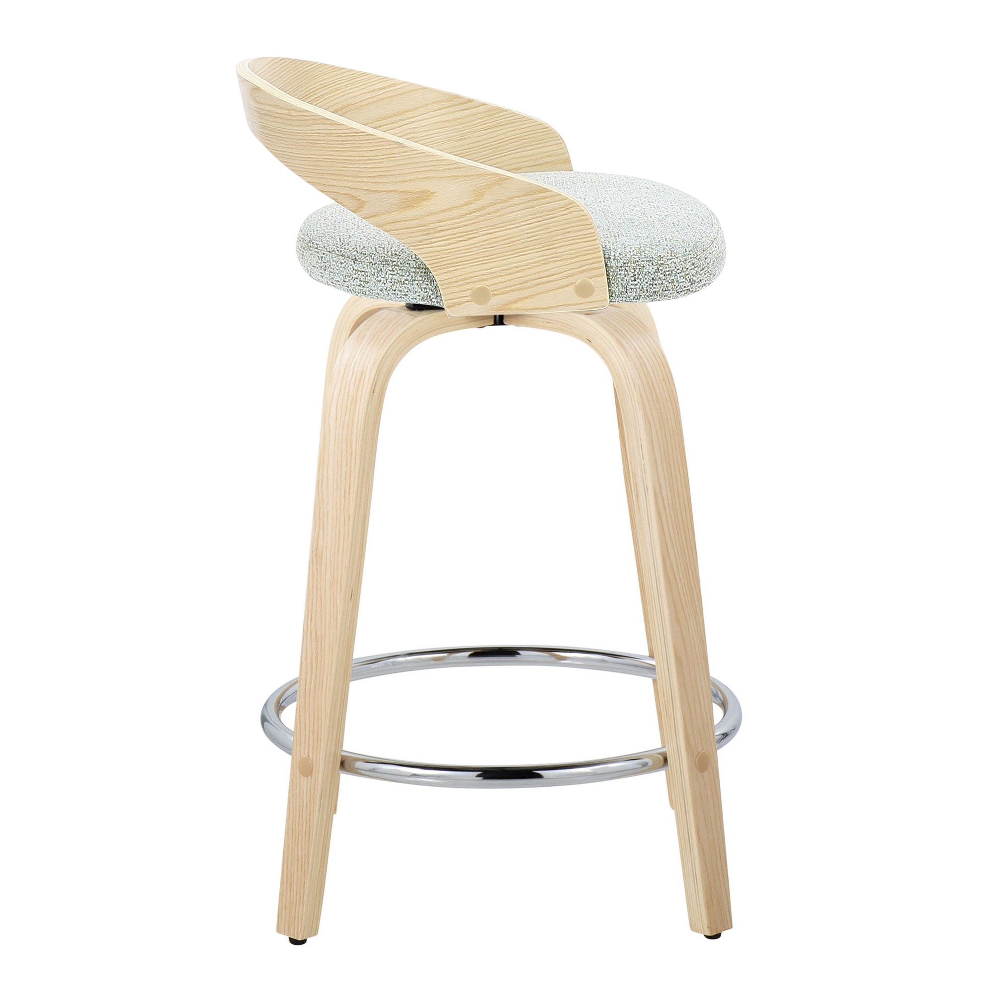 Grotto 24 Light Green Contemporary Swivel Counter Stools (Set of 2) 7 Grotto 24 Light Green Contemporary Swivel Counter Stools (Set of 2) - Image 7