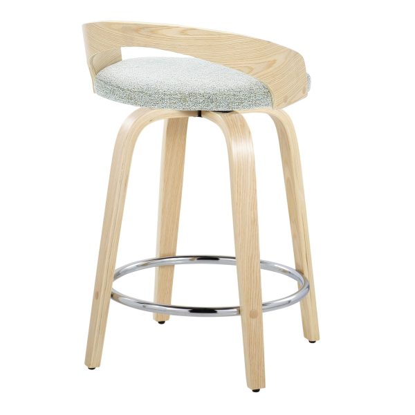 Grotto 24 Light Green Contemporary Swivel Counter Stools Set of 2 7