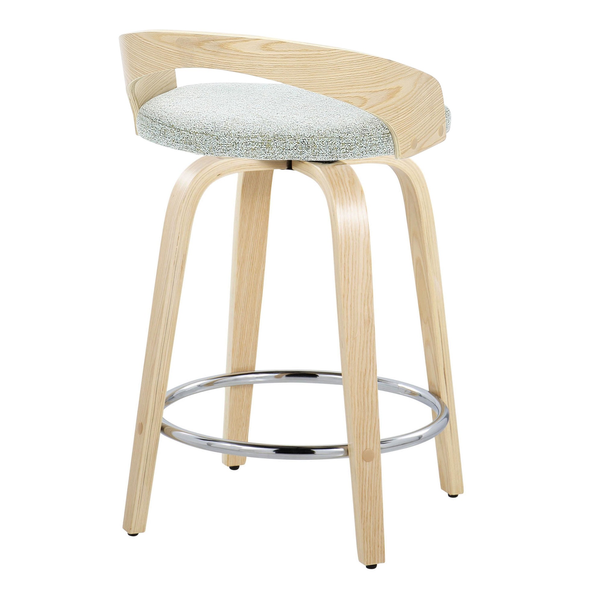 Grotto 24 Light Green Contemporary Swivel Counter Stools (Set of 2) 8 Grotto 24 Light Green Contemporary Swivel Counter Stools (Set of 2) - Image 8