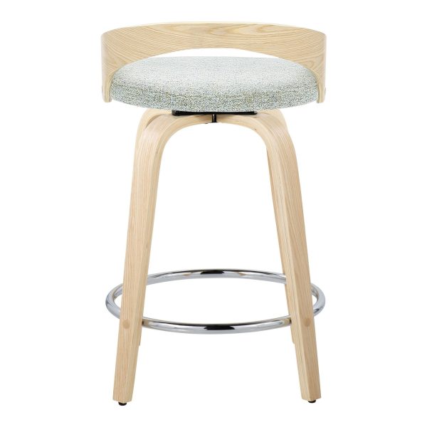Grotto 24 Light Green Contemporary Swivel Counter Stools Set of 2 8