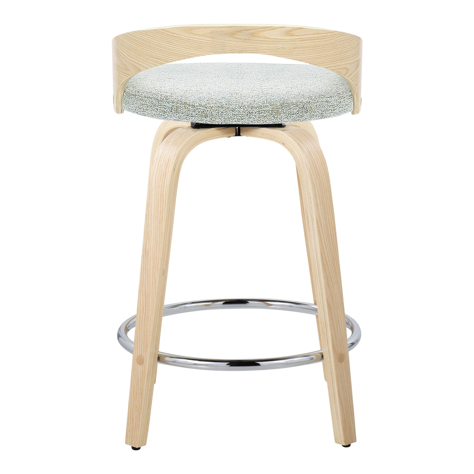 Grotto 24 Light Green Contemporary Swivel Counter Stools (Set of 2) 9 Grotto 24 Light Green Contemporary Swivel Counter Stools (Set of 2) - Image 9