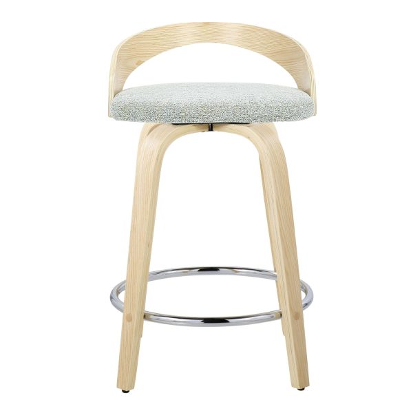 Grotto 24 Light Green Contemporary Swivel Counter Stools Set of 2 9