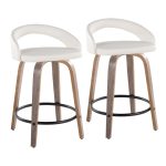 Grotto 24 Light Grey Contemporary Swivel Counter Stools (Set of 2) 9 Grotto 24 Light Grey Contemporary Swivel Counter Stools (Set of 2)