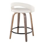 Grotto 24 Light Grey Contemporary Swivel Counter Stools (Set of 2) 12 Grotto 24 Light Grey Contemporary Swivel Counter Stools (Set of 2)
