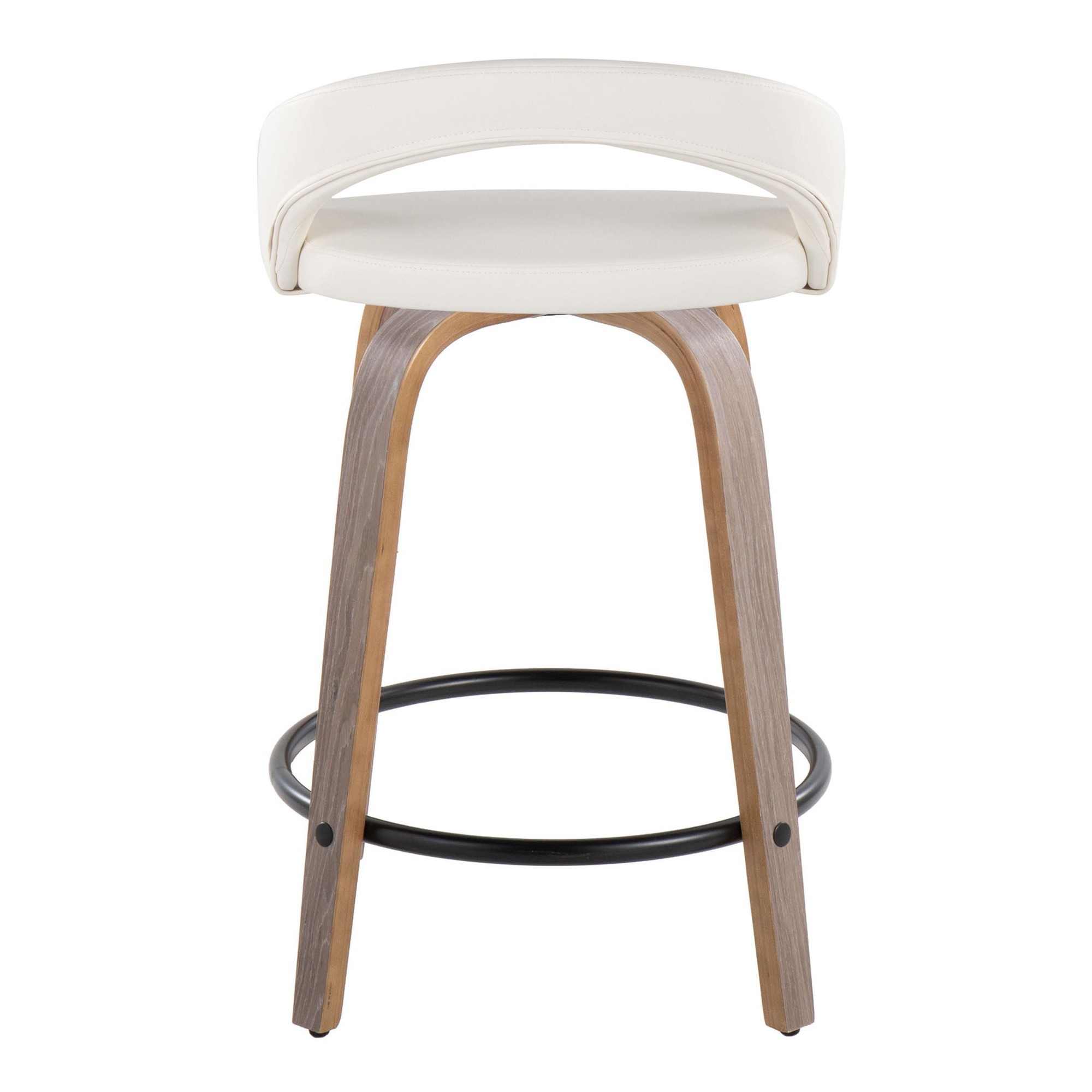 Grotto 24 Light Grey Contemporary Swivel Counter Stools (Set of 2) 5 Grotto 24 Light Grey Contemporary Swivel Counter Stools (Set of 2) - Image 5