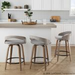 Grotto 24 Light Grey Swivel Counter Stools (Set of 2) 11 Grotto 24 Light Grey Swivel Counter Stools (Set of 2)