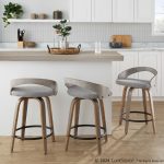 Grotto 24 Light Grey Swivel Counter Stools (Set of 2) 10 Grotto 24 Light Grey Swivel Counter Stools (Set of 2)