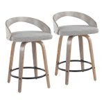 Grotto 24 Light Grey Swivel Counter Stools (Set of 2) 12 Grotto 24 Light Grey Swivel Counter Stools (Set of 2)
