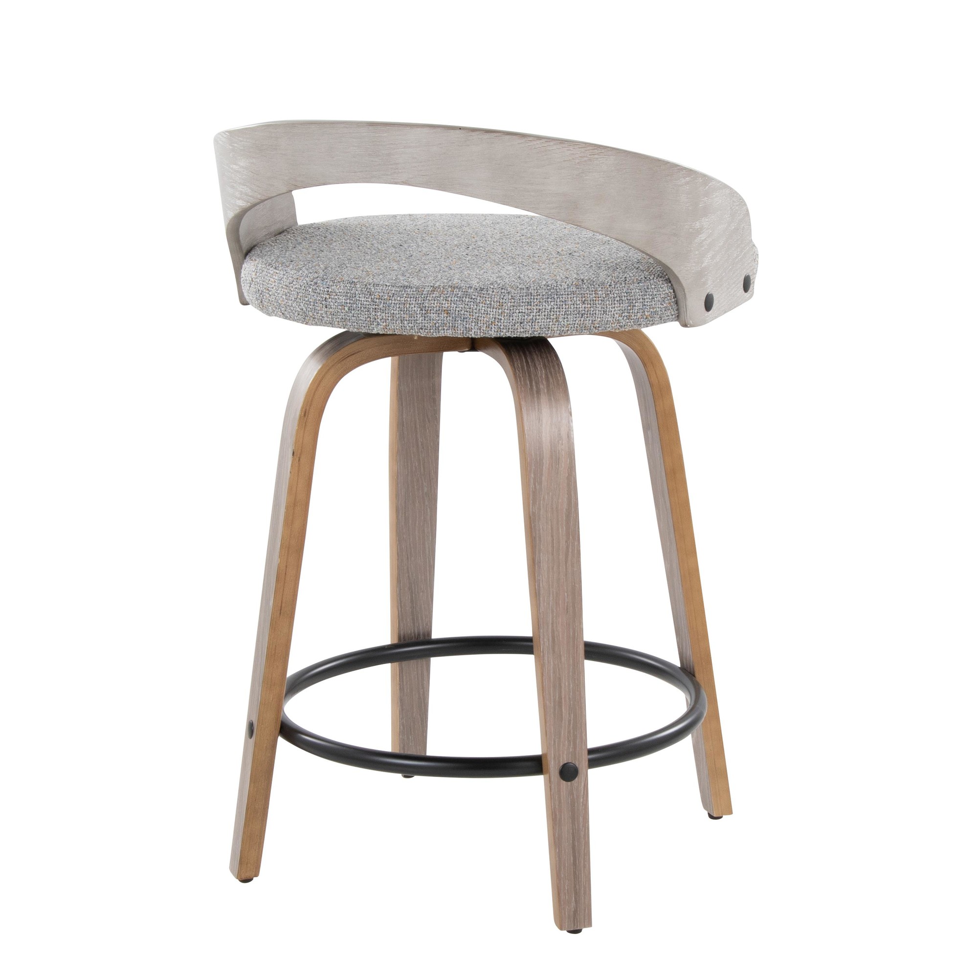Grotto 24 Light Grey Swivel Counter Stools (Set of 2) 6 Grotto 24 Light Grey Swivel Counter Stools (Set of 2) - Image 6