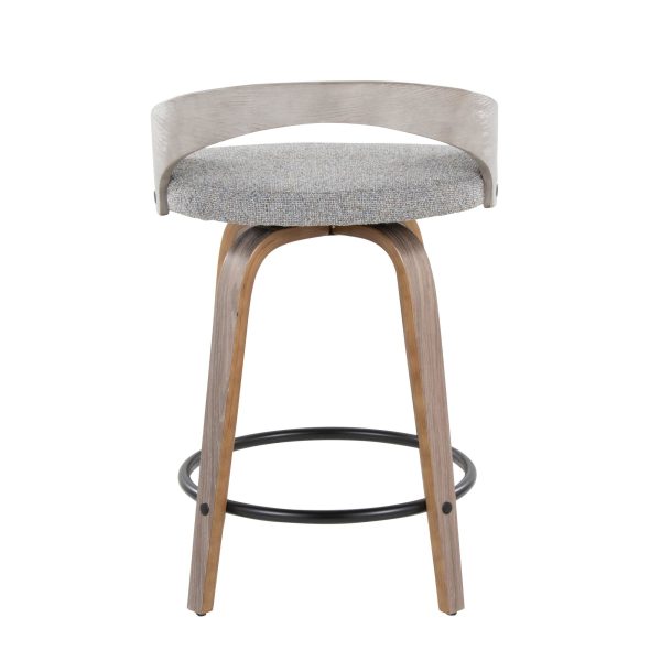 Grotto 24 Light Grey Swivel Counter Stools Set of 2 6