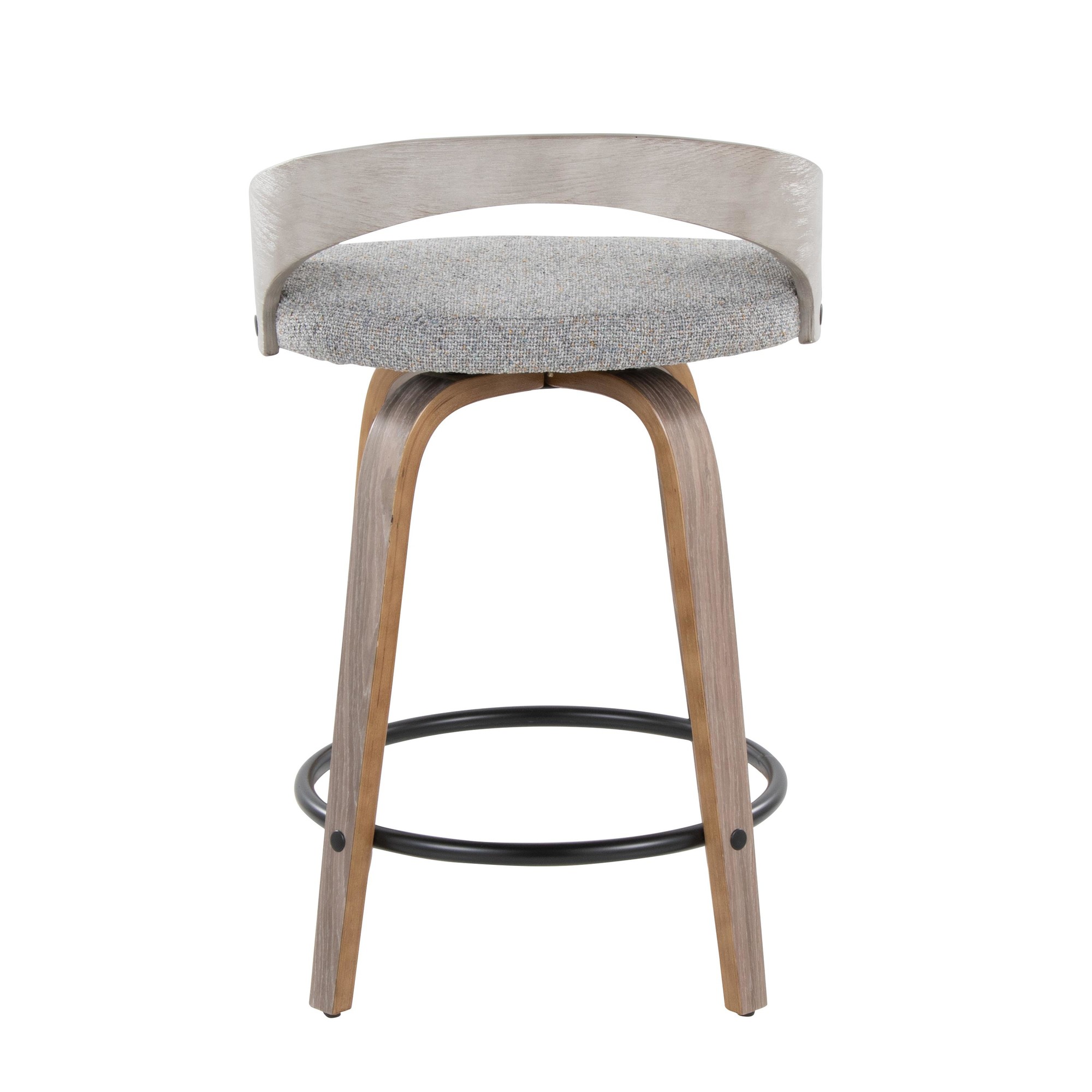 Grotto 24 Light Grey Swivel Counter Stools (Set of 2) 7 Grotto 24 Light Grey Swivel Counter Stools (Set of 2) - Image 7