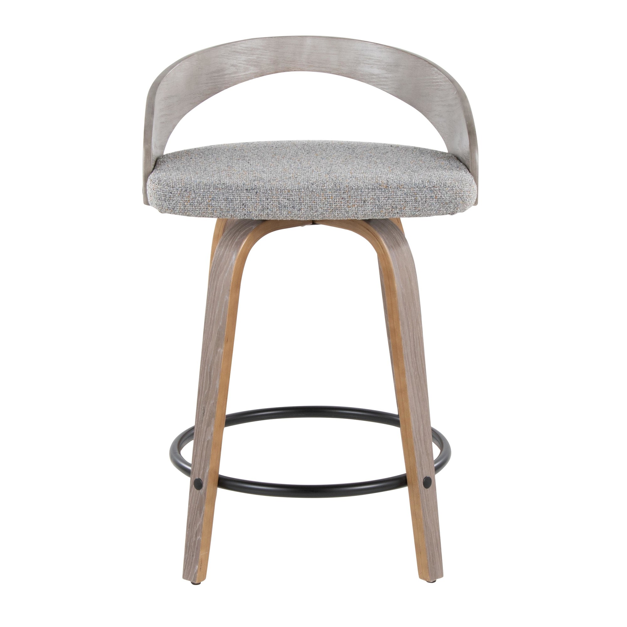 Grotto 24 Light Grey Swivel Counter Stools (Set of 2) 8 Grotto 24 Light Grey Swivel Counter Stools (Set of 2) - Image 8